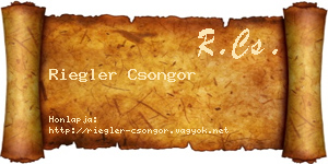 Riegler Csongor névjegykártya